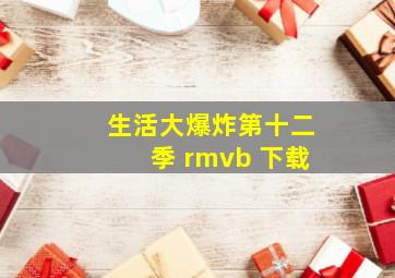 生活大爆炸第十二季 rmvb 下载